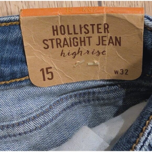 Hollister Jeans Plus size 15 32 High Rise Straight Leg Denim Pants Stretch NEW - Picture 3 of 6